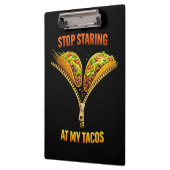 Grappige taco liefhebber stop met staren klembord (Links)