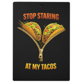 Grappige taco liefhebber stop met staren klembord (Achterkant)