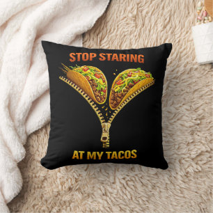 Grappige taco liefhebber stop met staren kussen
