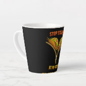 Grappige taco liefhebber stop met staren latte mok (Linkerhoek)