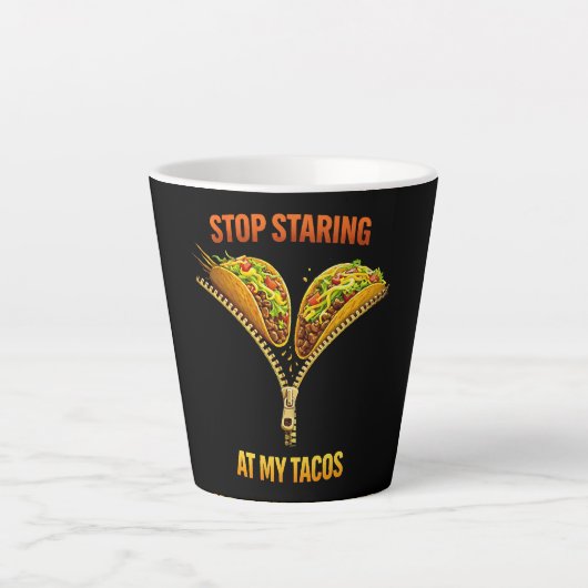 Grappige taco liefhebber stop met staren latte mok (Voorkant)