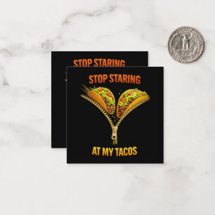 Grappige taco liefhebber stop met staren notitiekaartje