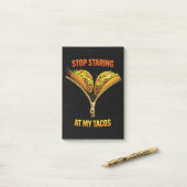 Grappige taco liefhebber stop met staren post-it® notes (Op bureau)