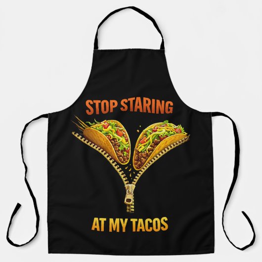 Grappige taco liefhebber stop met staren schort (Voorkant)