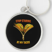Grappige taco liefhebber stop met staren sleutelhanger (Voorkant)