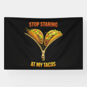 Grappige taco liefhebber stop met staren spandoek (Horizontaal)