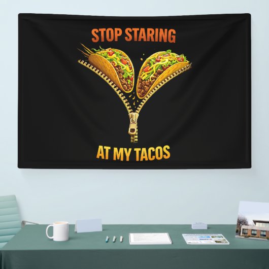 Grappige taco liefhebber stop met staren spandoek (Beurs)