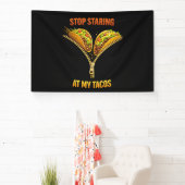 Grappige taco liefhebber stop met staren spandoek (Insitu)