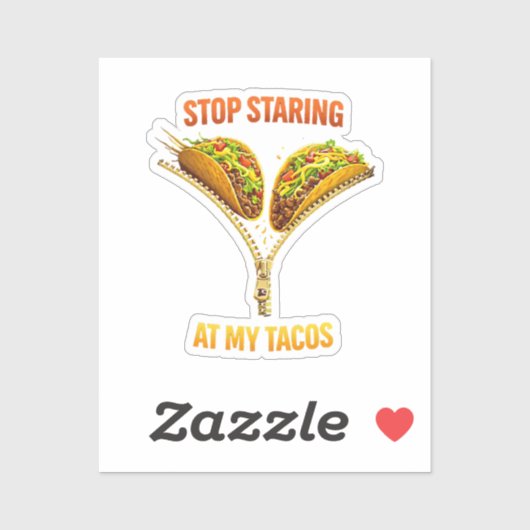 Grappige taco liefhebber stop met staren sticker (Vel)