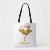 Grappige taco liefhebber stop met staren tote bag (Voorkant)