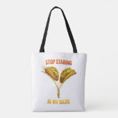 Grappige taco liefhebber stop met staren tote bag (Achterkant)