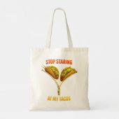 Grappige taco liefhebber stop met staren tote bag (Achterkant)