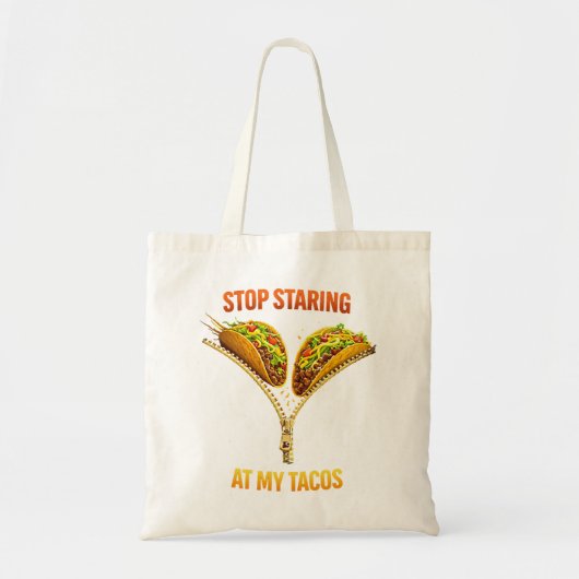 Grappige taco liefhebber stop met staren tote bag (Voorkant)