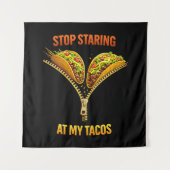Grappige taco liefhebber stop met staren wandkleed (Voorkant)