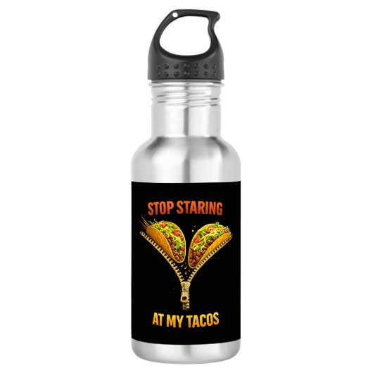 Grappige taco liefhebber stop met staren waterfles (Voorkant)