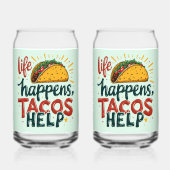 Grappige Taco Lover Fiesta Foodie Humor Art Blikvorm Glas (Achterkant)