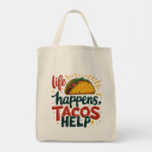 Grappige Taco Lover Fiesta Foodie Humor Art Tote Bag (Achterkant)