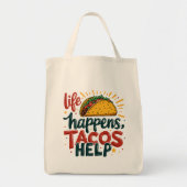 Grappige Taco Lover Fiesta Foodie Humor Art Tote Bag (Voorkant)