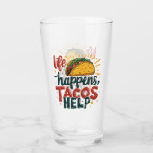 Grappige Taco Lover Fiesta Foodie Humor Art White Glas (Achterkant)