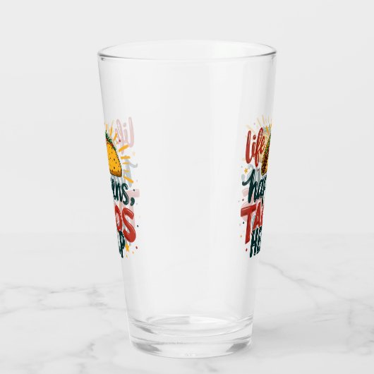 Grappige Taco Lover Fiesta Foodie Humor Art White Glas (Rechts)