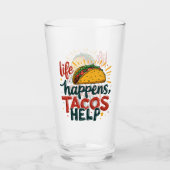 Grappige Taco Lover Fiesta Foodie Humor Art White Glas (Voorkant)