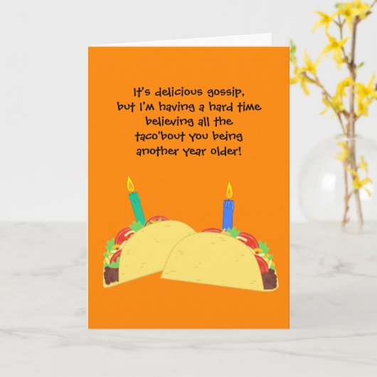 Grappige Taco Lover Verjaardag Kaart (Gele Bloem)