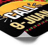 Grappige Taco noodoproep 9 Juan voor Cinco de Poster (Hoek)
