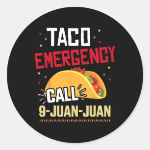 Grappige Taco noodoproep 9 Juan voor Cinco de Ronde Sticker