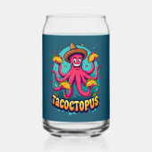 Grappige Taco Octopus Cartoon Food Pun Blikvorm Glas (Voorkant)