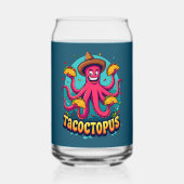 Grappige Taco Octopus Cartoon Food Pun Blikvorm Glas (Achterkant)