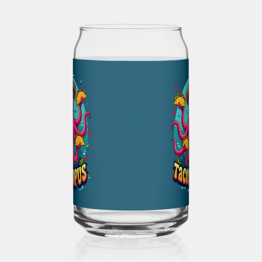 Grappige Taco Octopus Cartoon Food Pun Blikvorm Glas