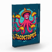Grappige Taco Octopus Cartoon Food Pun Fotoblokken (Links)