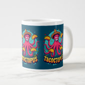 Grappige Taco Octopus Cartoon Food Pun Grote Koffiekop (Voorkant rechts)