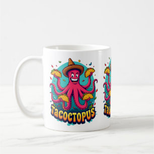Grappige Taco Octopus Cartoon Food Pun Koffiemok
