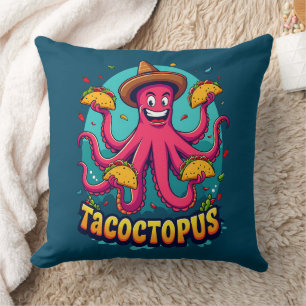 Grappige Taco Octopus Cartoon Food Pun Kussen