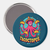 Grappige Taco Octopus Cartoon Food Pun Magneet (Voorkant / Achterkant)