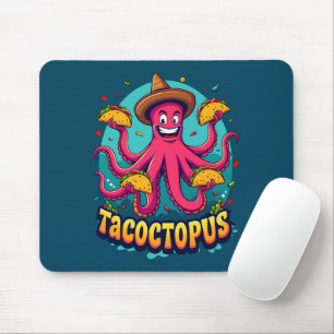 Grappige Taco Octopus Cartoon Food Pun Muismat