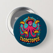 Grappige Taco Octopus Cartoon Food Pun Ronde Button 7,6 Cm (Voorkant /achterkant)