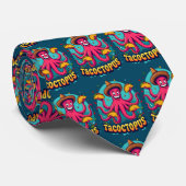 Grappige Taco Octopus Cartoon Food Pun Stropdas (Opgerold)