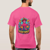 Grappige Taco Octopus Cartoon Food Pun T-shirt (Achterkant)