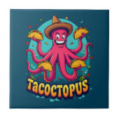 Grappige Taco Octopus Cartoon Food Pun Tegeltje (Voorkant)