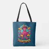 Grappige Taco Octopus Cartoon Food Pun Tote Bag (Achterkant)