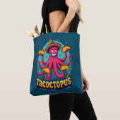 Grappige Taco Octopus Cartoon Food Pun Tote Bag (Dichtbij)