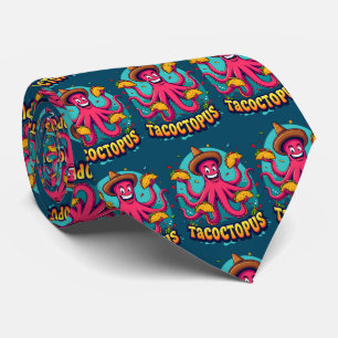 Grappige Taco Octopus Cartooneske Voedselgrap Stropdas
