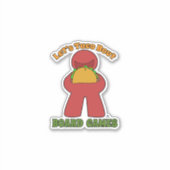 Grappige Taco Over Bordspeler Meeple Slogan Sticker (Voorkant)