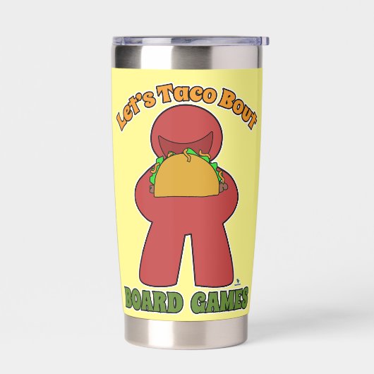Grappige Taco Over Bordspellen Meeple Art Geïsoleerde Drinkbeker (Links)