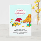 Grappige Taco Santa Christmas Kaart (Gele Bloem)