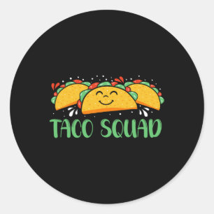 Grappige Taco Squad Cinco de Mayo Mannen en vrouwe Ronde Sticker