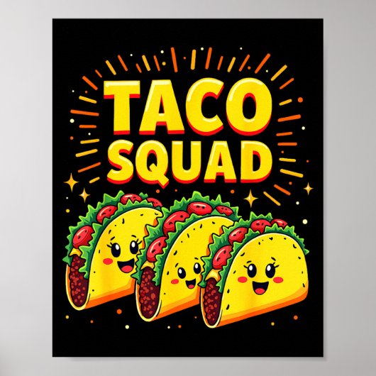 Grappige Taco Squad Cinco De Mayo Mexicaans Eetfes Poster (Voorkant)