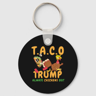 Grappige Taco Trump Kijkt Altijd Op Zijn Hoede T.a Sleutelhanger